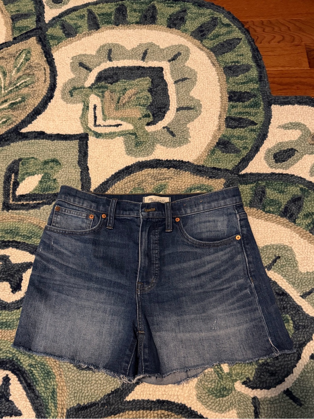 Madewell Mid Wash Denim Cutoff Shorts - Blue